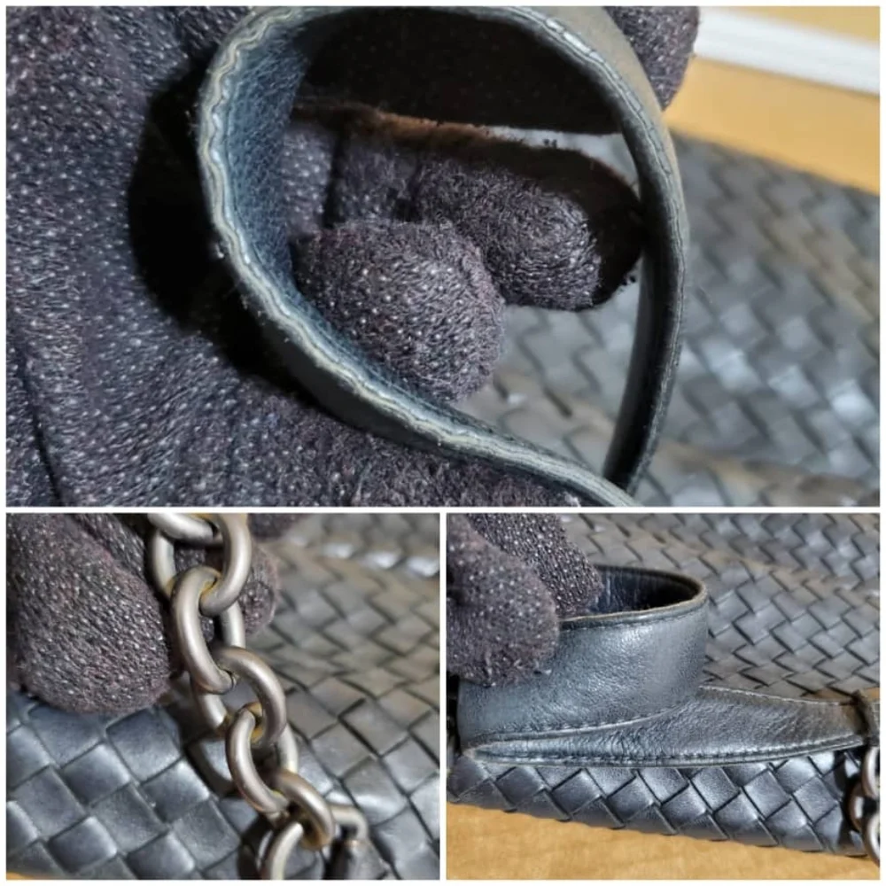 Authentic BOTTEGA VENETA Nappa Intrecciato Large Olimpia Bag Black - Picture 7 of 10